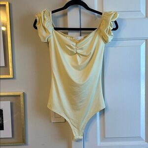 Yellow Puff Sleeve Bodysuit